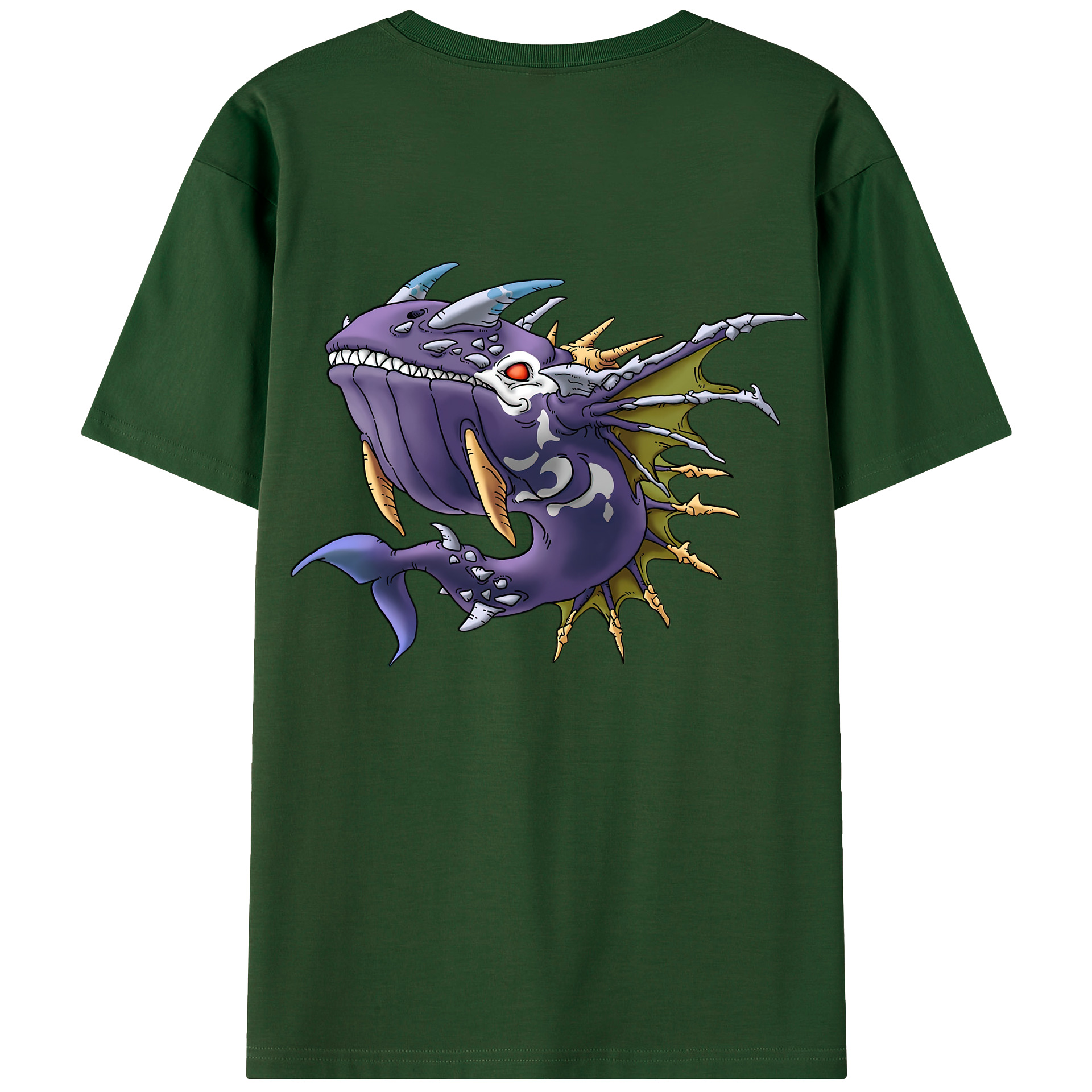 （画像用） ドラゴンクエスト Doragon Kuesuto Dragon Quest 綿100％半袖Tシャツ（背面プリント）